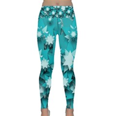 Stars Christmas Ice Decoration Lightweight Velour Classic Yoga Leggings by Simbadda