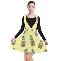 Pineapples Fruit Pattern Texture Plunge Pinafore Dress