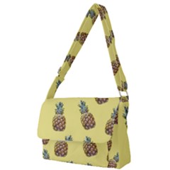 Pineapples Fruit Pattern Texture Full Print Messenger Bag by Simbadda