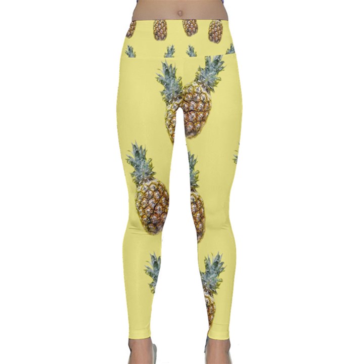 Pineapples Fruit Pattern Texture Lightweight Velour Classic Yoga Leggings