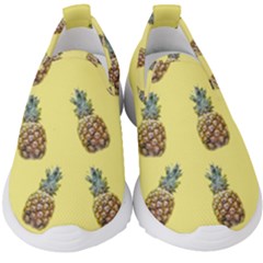 Pineapples Fruit Pattern Texture Kids  Slip On Sneakers by Simbadda