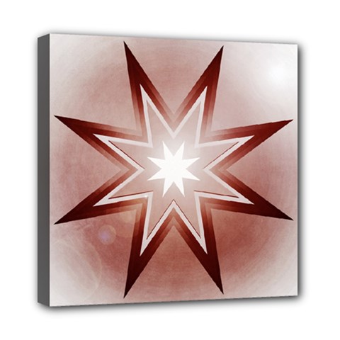 Star Christmas Festival Decoration Mini Canvas 8  X 8  (stretched) by Simbadda