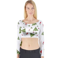 Christmas Santa Claus Decoration Long Sleeve Crop Top by Simbadda