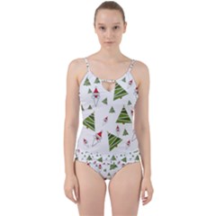 Christmas Santa Claus Decoration Cut Out Top Tankini Set