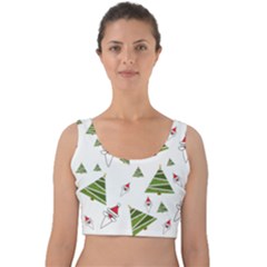 Christmas Santa Claus Decoration Velvet Crop Top by Simbadda