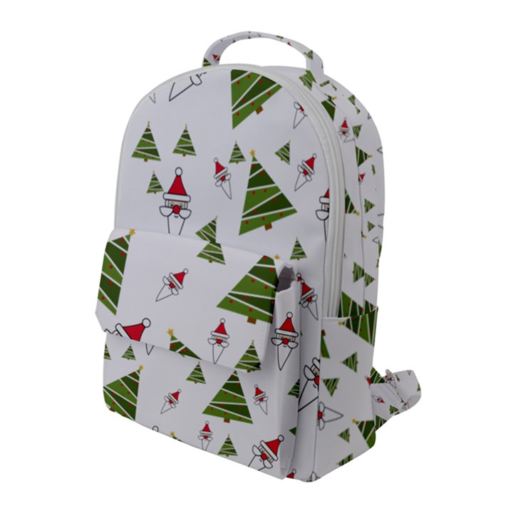 Christmas Santa Claus Decoration Flap Pocket Backpack (Large)