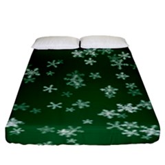 Template Winter Christmas Xmas Fitted Sheet (king Size)