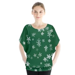 Template Winter Christmas Xmas Batwing Chiffon Blouse