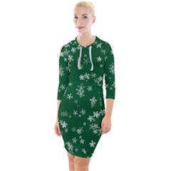 Template Winter Christmas Xmas Quarter Sleeve Hood Bodycon Dress