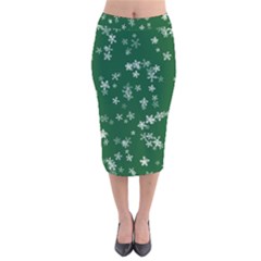 Template Winter Christmas Xmas Velvet Midi Pencil Skirt