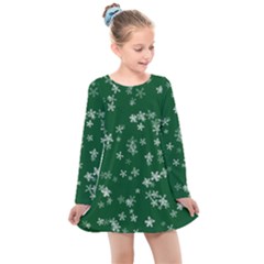 Template Winter Christmas Xmas Kids  Long Sleeve Dress