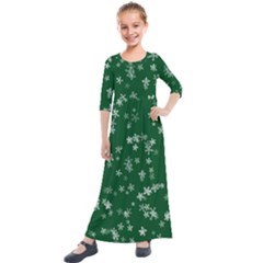 Template Winter Christmas Xmas Kids  Quarter Sleeve Maxi Dress