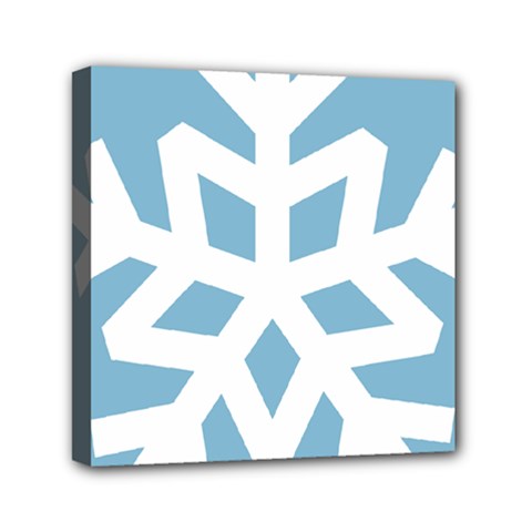 Snowflake Snow Flake White Winter Mini Canvas 6  X 6  (stretched)