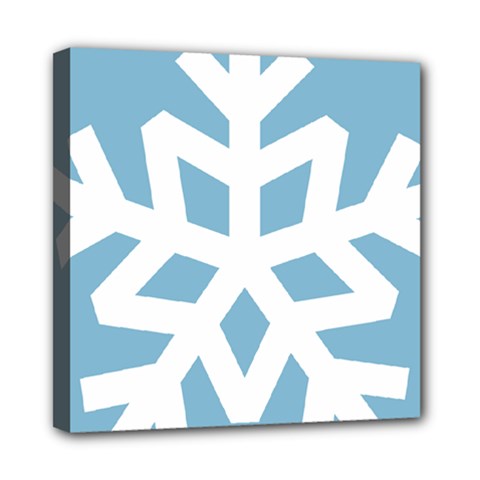 Snowflake Snow Flake White Winter Mini Canvas 8  X 8  (stretched) by Simbadda