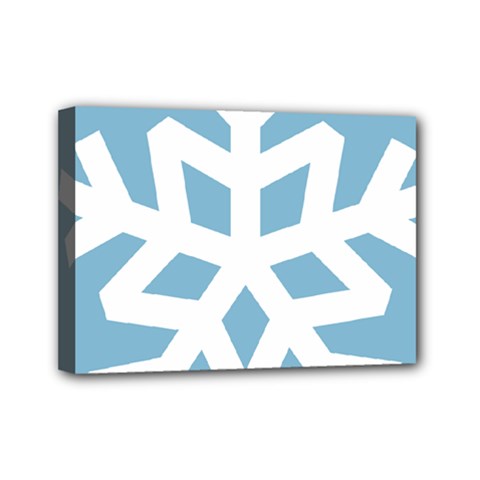 Snowflake Snow Flake White Winter Mini Canvas 7  X 5  (stretched)