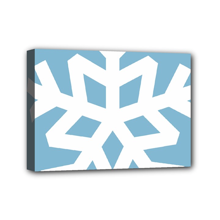 Snowflake Snow Flake White Winter Mini Canvas 7  x 5  (Stretched)