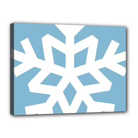 Snowflake Snow Flake White Winter Canvas 16  X 12  (stretched)