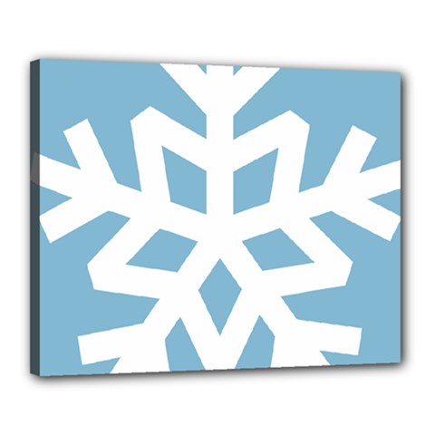 Snowflake Snow Flake White Winter Canvas 20  X 16  (stretched)