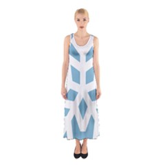 Snowflake Snow Flake White Winter Sleeveless Maxi Dress