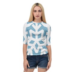 Snowflake Snow Flake White Winter Quarter Sleeve Raglan Tee