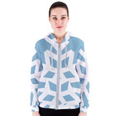 Snowflake Snow Flake White Winter Women s Zipper Hoodie