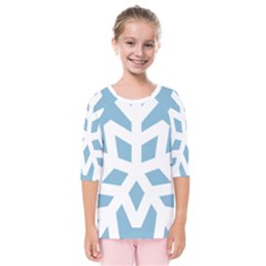 Snowflake Snow Flake White Winter Kids  Quarter Sleeve Raglan Tee