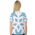 Snowflake Snow Flake White Winter V-Neck Sport Mesh Tee View2