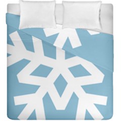 Snowflake Snow Flake White Winter Duvet Cover Double Side (king Size) by Simbadda