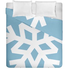 Snowflake Snow Flake White Winter Duvet Cover Double Side (california King Size) by Simbadda