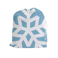 Snowflake Snow Flake White Winter Drawstring Pouch (xl)