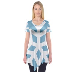 Snowflake Snow Flake White Winter Short Sleeve Tunic 