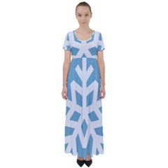 Snowflake Snow Flake White Winter High Waist Short Sleeve Maxi Dress