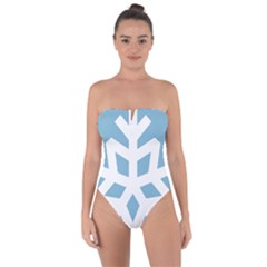 Snowflake Snow Flake White Winter Tie Back One Piece Swimsuit by Simbadda