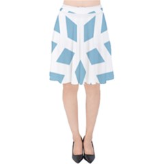 Snowflake Snow Flake White Winter Velvet High Waist Skirt