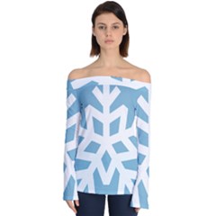 Snowflake Snow Flake White Winter Off Shoulder Long Sleeve Top