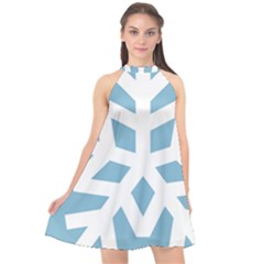 Snowflake Snow Flake White Winter Halter Neckline Chiffon Dress 