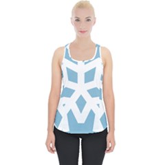 Snowflake Snow Flake White Winter Piece Up Tank Top