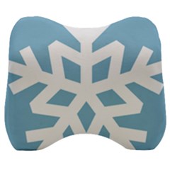 Snowflake Snow Flake White Winter Velour Head Support Cushion by Simbadda