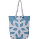 Snowflake Snow Flake White Winter Full Print Rope Handle Tote (Small) View1