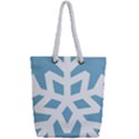 Snowflake Snow Flake White Winter Full Print Rope Handle Tote (Small) View2