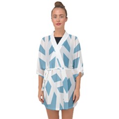 Snowflake Snow Flake White Winter Half Sleeve Chiffon Kimono