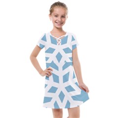 Snowflake Snow Flake White Winter Kids  Cross Web Dress