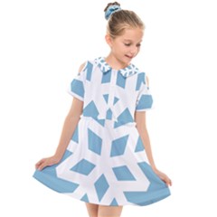 Snowflake Snow Flake White Winter Kids  Short Sleeve Shirt Dress