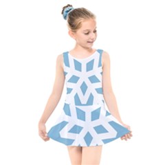 Snowflake Snow Flake White Winter Kids  Skater Dress Swimsuit