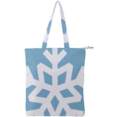 Snowflake Snow Flake White Winter Double Zip Up Tote Bag by Simbadda