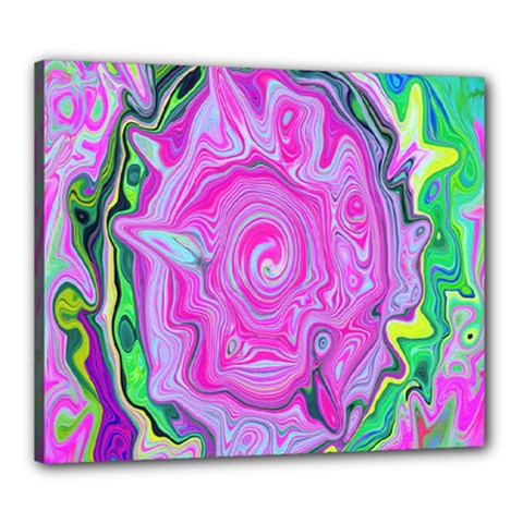 Groovy Pink, Blue And Green Abstract Liquid Art Canvas 24  X 20  (stretched) by myrubiogarden