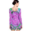 Groovy Pink, Blue And Green Abstract Liquid Art Long Sleeve Bodycon Dress View2