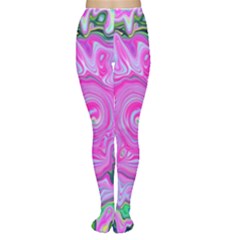 Groovy Pink, Blue And Green Abstract Liquid Art Tights