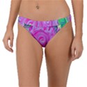 Groovy Pink, Blue And Green Abstract Liquid Art Band Bikini Bottom View1