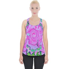 Groovy Pink, Blue And Green Abstract Liquid Art Piece Up Tank Top by myrubiogarden